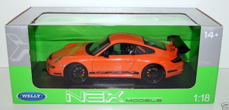 Welly 2010 Porsche 911 997 GT3 RS Orange w/ Black Wheels 1:18