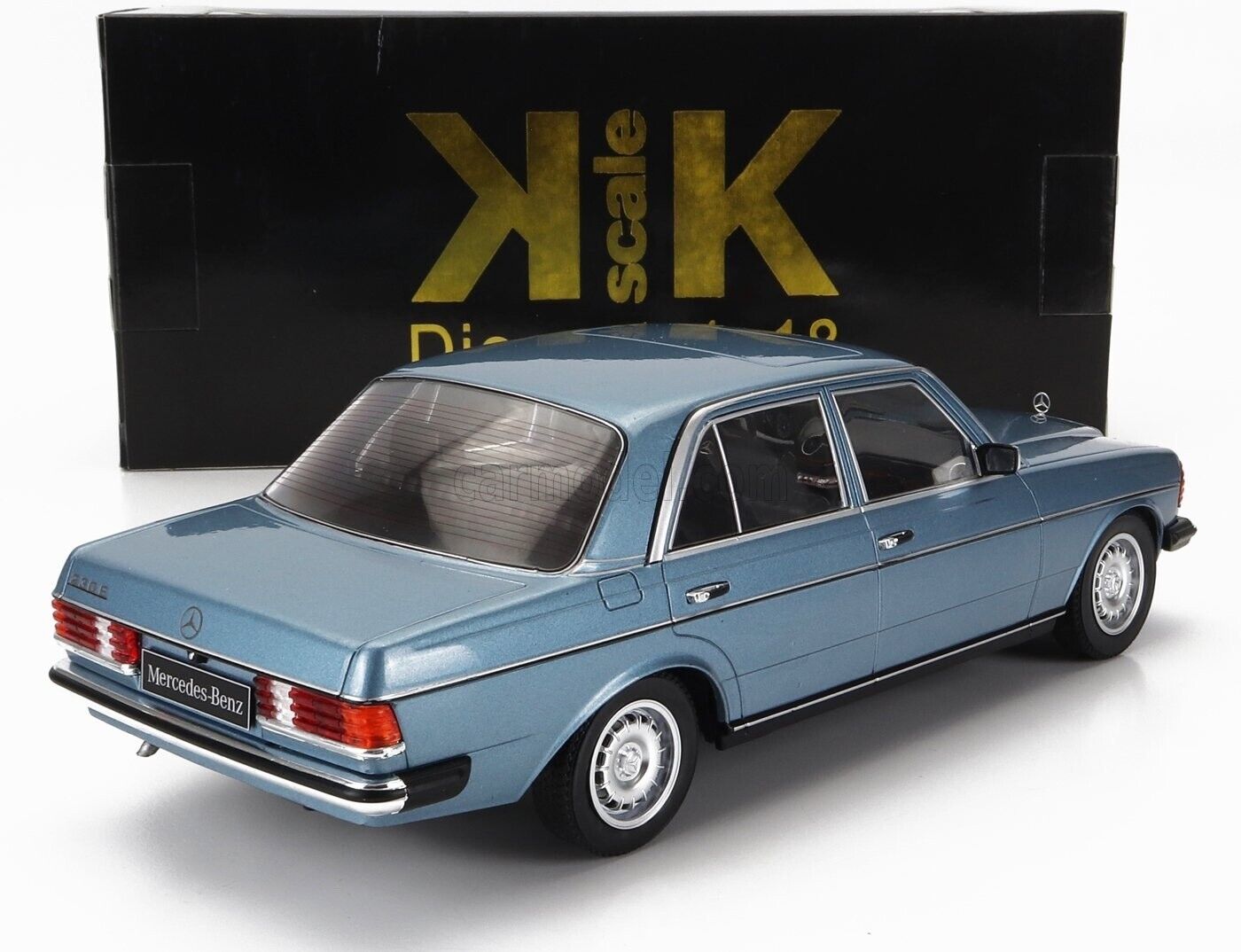 KK Scale 1975 Mercedes-Benz E Class 230E (W123) Light Blue Metallic 1:18