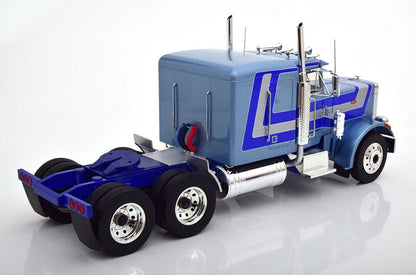 Road Kings 1967 Peterbilt 359 Bull Nose Prime Mover Truck Light Blue & Silver 1:18