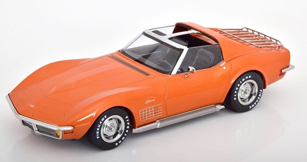 KK Scale 1972 Chevy Corvette C3 Stingray Orange (w/ Removable T-Tops) 1:18