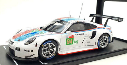 Ixo 2018 Porsche 911 991.2 GT3 RSR No.94 Team Flat-6 Porsche GT 24hr Le Mans Muller, Jaminet, Olsen 2019 White 1:18