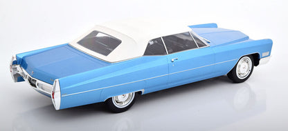 KK Scale 1967 Cadillac DeVille with Softtop Light Blue Metallic 1:18