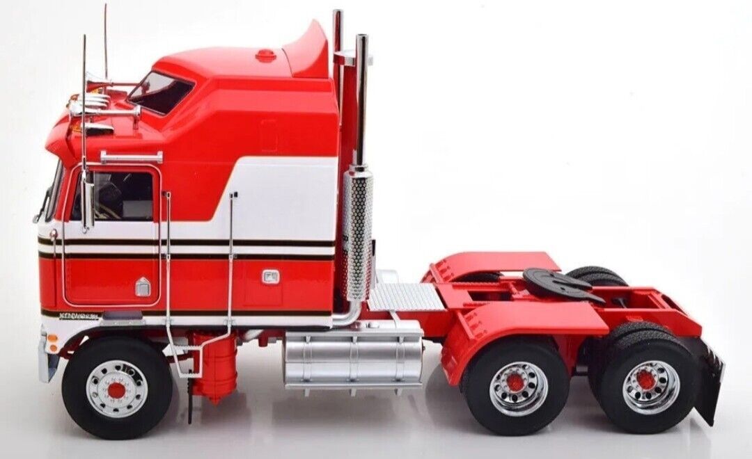 Road Kings 1976 Kenworth K100 Aerodyne Tractor Truck 3 "BJ and the Bear" Red w/ White Stripes 1:18