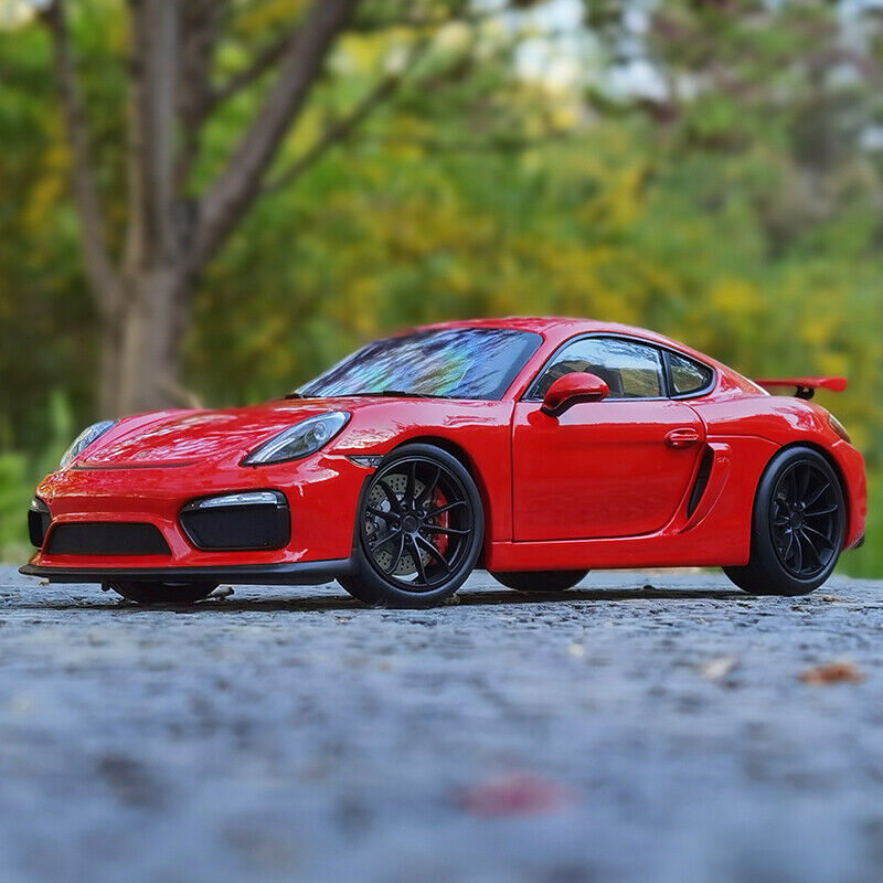 Schuco Porsche 981 Cayman GT4 Guards Red w/ Black Wheels 1:18 Resin