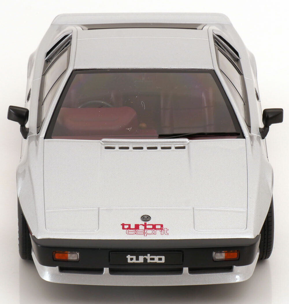 KK Scale 1981 Lotus Esprit Turbo Silver w/ Red Deco 1:18