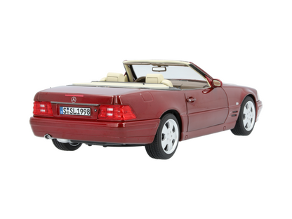 Norev 1998 Mercedes-Benz SL 500 (R129) Spyder Hard Top Convertible Red Metallic 1:18 DEALER EDITION