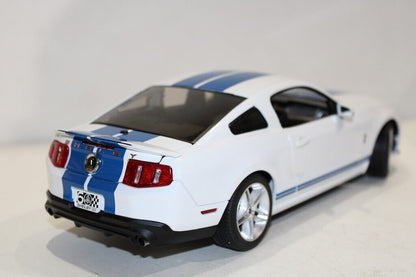 Greenlight 2011 Ford Mustang Shelby GT500 Performance White w/ Grabber Blue Stripes 1:18