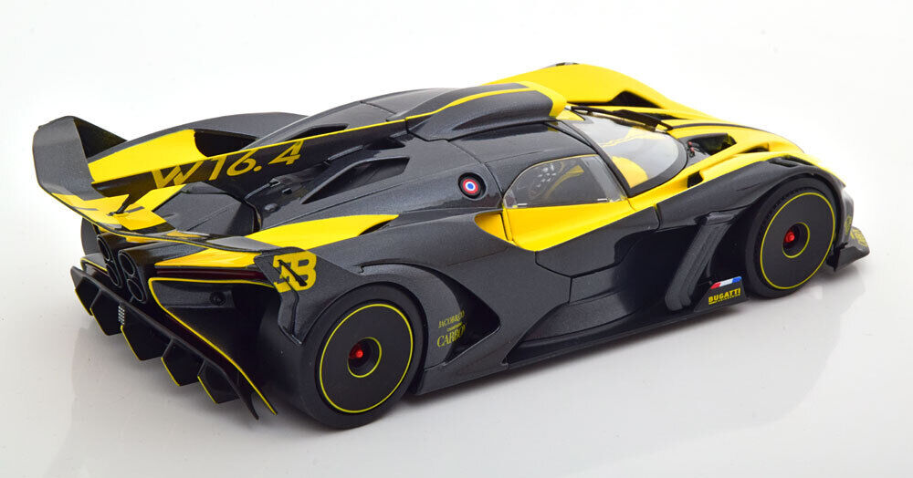 Bburago 2020 Bugatti Bolide Yellow w/ Grey Metallic 1:18