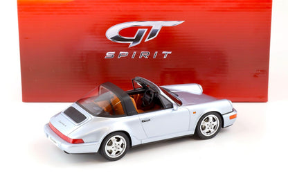 GT Spirit 1990 Porsche 911 Carrera 4 Targa (964) Polar Silver Metallic 1:18