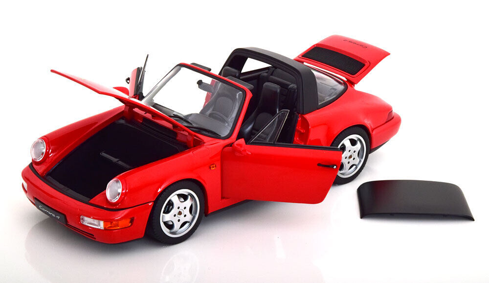 Norev 1990 Porsche 911 964 Carrera 4 Targa (w/ Removable Top) Guards Red 1:18 LIMITED