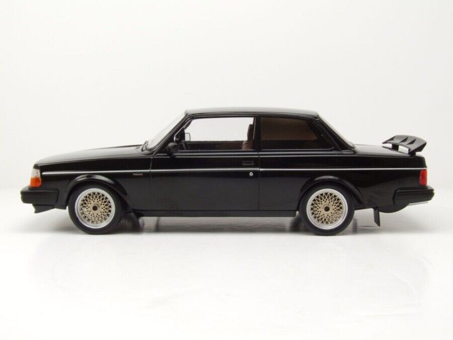 Ixo 1986 Volvo 240 Turbo Custom Coupe Black w/ Gold Wheels 1:18