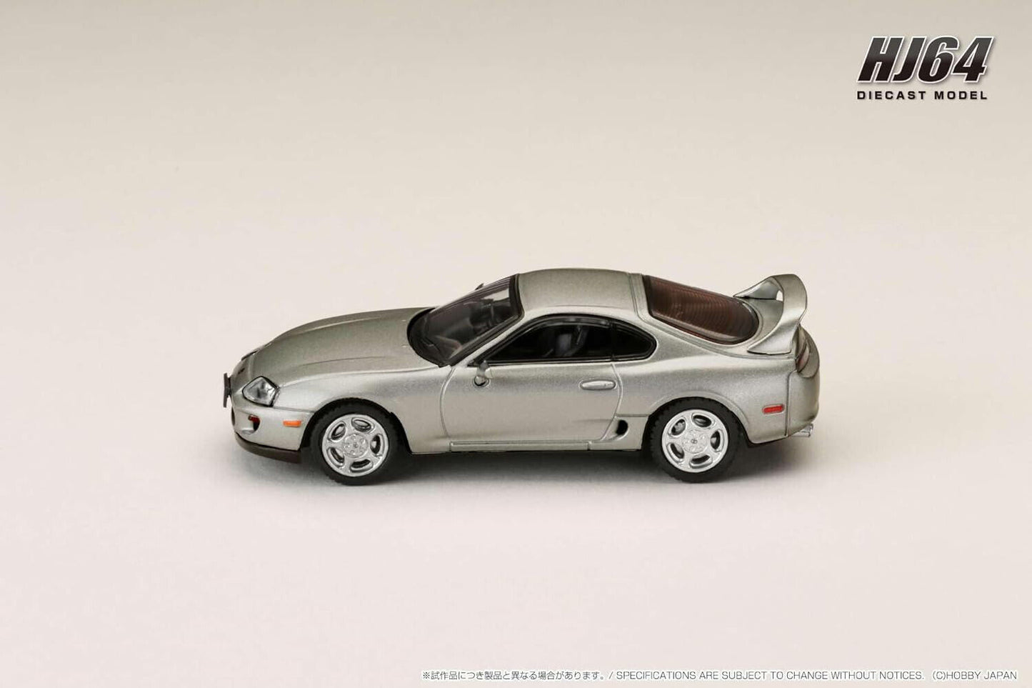 Hobby Japan 1993 Toyota Supra Mk4 (A80) w/ Switchable Front Spoiler Silver 1:64