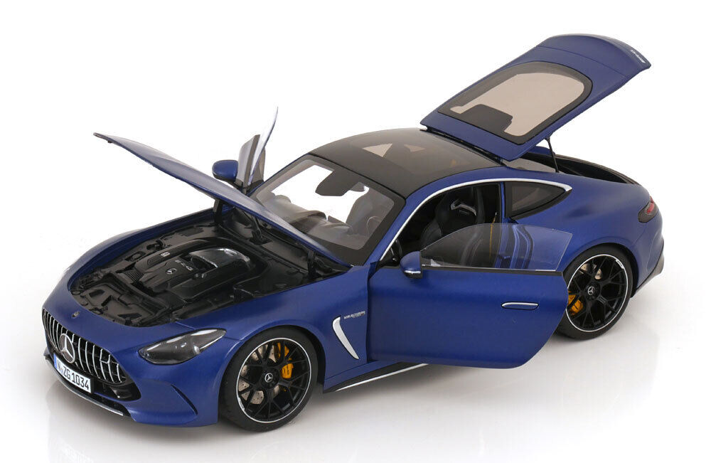 NZG 2023 Mercedes Benz AMG GT63 Coupe (C192) Matte Spectral Blue 1:18