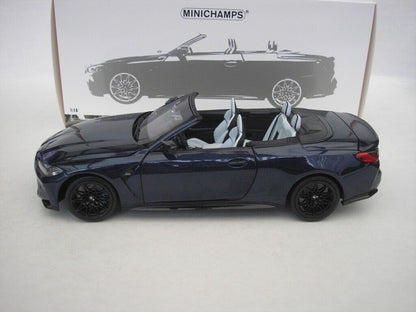 Minichamps 2021 BMW M4 Cabriolet (G83) Dark Blue Metallic 1:18