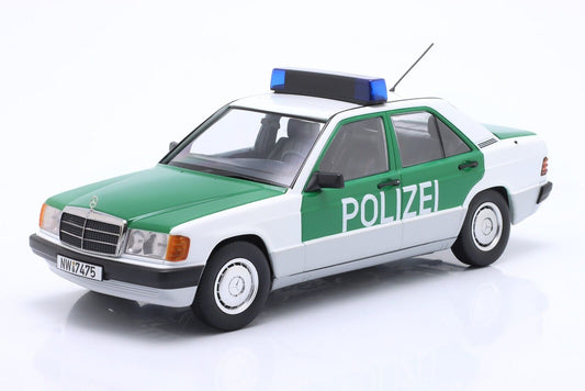 Triple 9 1993 Mercedes-Benz 190 E 2.3 German Police Polizei (W201) White and Green 1:18