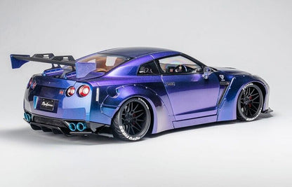 PGM Nissan Skyline GT-R (R35) Midnight Purple Chameleon w/ VR38dett Engine 1:18