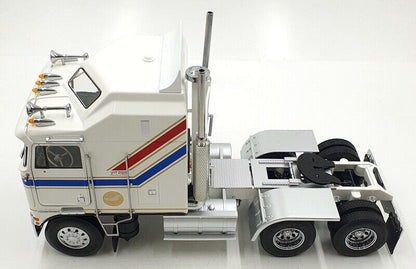 Road Kings 1976 Kenworth K100 Aerodyne Tractor Truck 3 White w/ Red & Blue Stripes 1:18