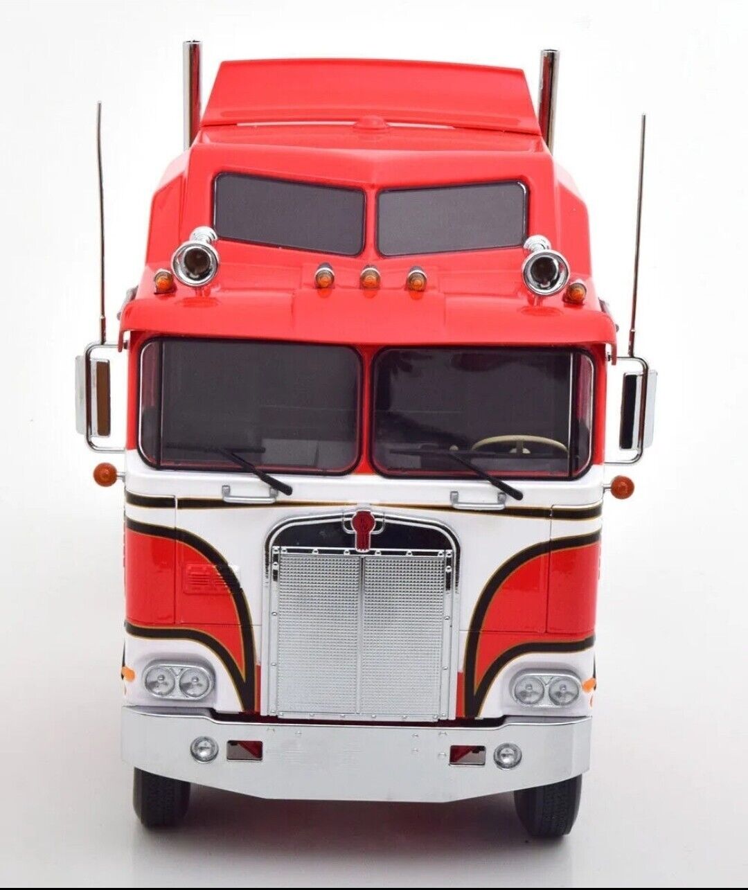 Road Kings 1976 Kenworth K100 Aerodyne Tractor Truck 3 "BJ and the Bear" Red w/ White Stripes 1:18