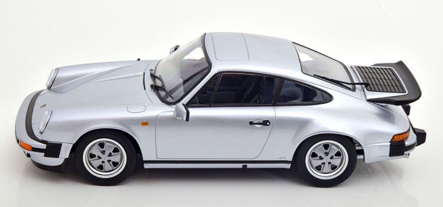 KK Scale Porsche 911 Carrera 3.2 Coupe 1988 G Series Silver - Birthday Pattern 1:18