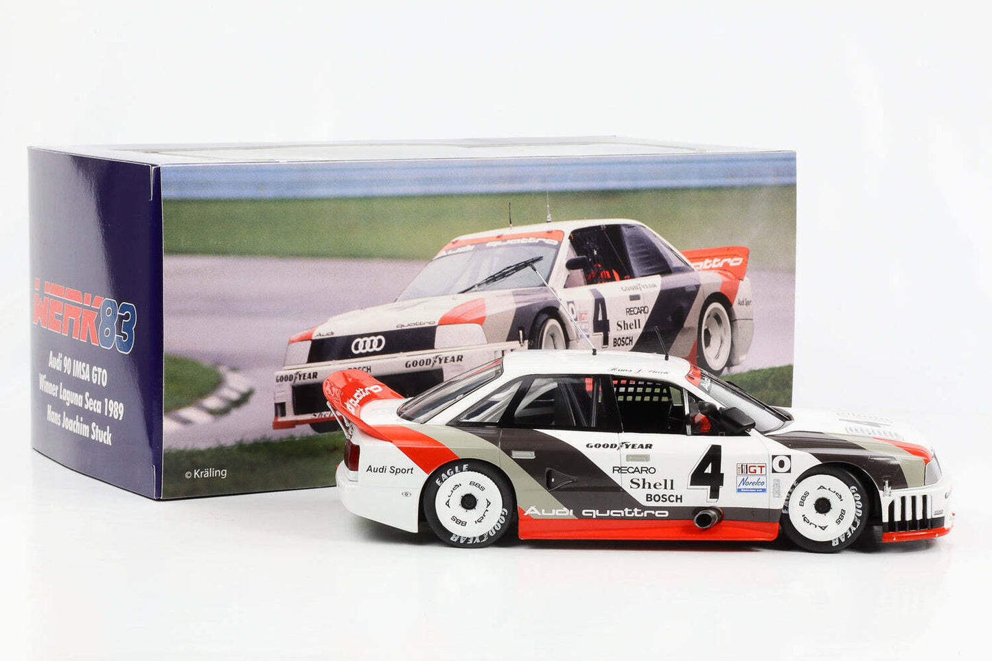 Werk83 Audi 90 Quattro Team Audisport No 4 Winner IMSA Laguna Seca 1989 1:18