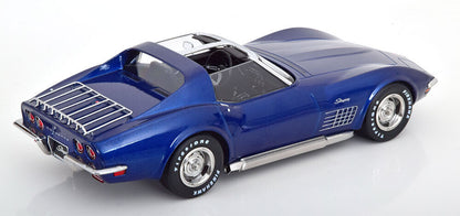 KK Scale 1972 Chevy Corvette C3 Stingray Blue (w/ Removable T-Tops) 1:18