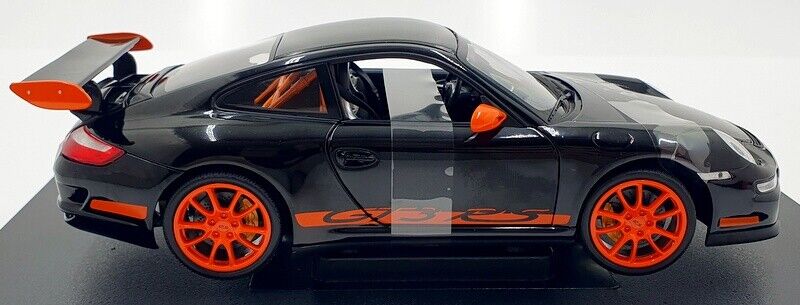 Welly 2010 Porsche 911 997 GT3 RS Black with Orange Wheels 1:18