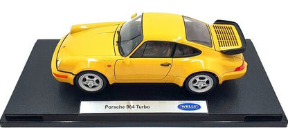 Welly 1989 Porsche 911 (964) Turbo 3.6 Yellow 1:18