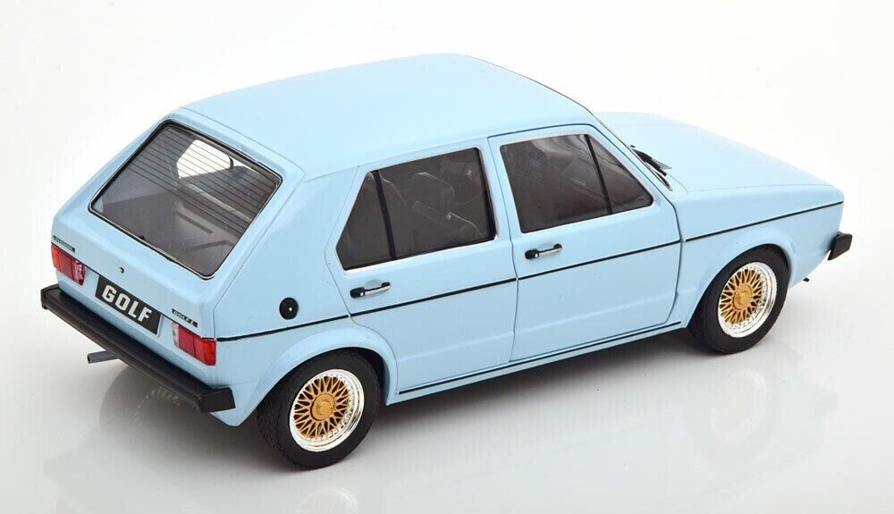 Solido 1983 Volkswagen Golf L MK1 Light Blue w/ Gold BBS Wheels 1:18