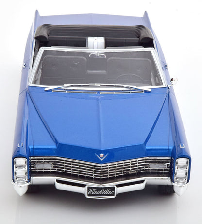 KK Scale 1967 Cadillac DeVille Convertible Blue Metallic 1:18