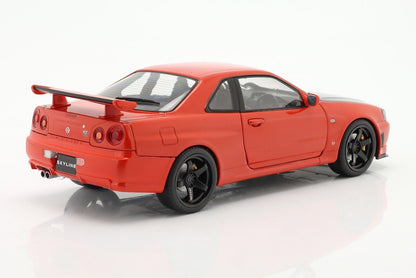 Solido 1999 Nissan Skyline GT-R (R34) Red w/ Black Hood  1:18