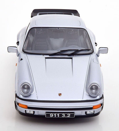 KK Scale Porsche 911 Carrera 3.2 Coupe 1988 G Series Silver - Birthday Pattern 1:18