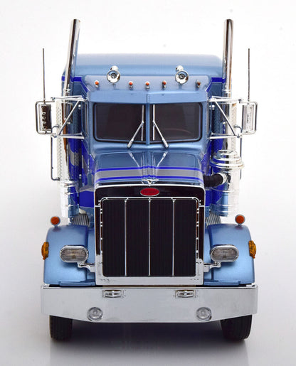 Road Kings 1967 Peterbilt 359 Bull Nose Prime Mover Truck Light Blue & Silver 1:18