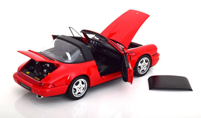 Norev 1990 Porsche 911 964 Carrera 4 Targa (w/ Removable Top) Guards Red 1:18 LIMITED