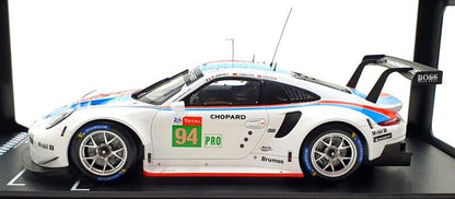 Ixo 2018 Porsche 911 991.2 GT3 RSR No.94 Team Flat-6 Porsche GT 24hr Le Mans Muller, Jaminet, Olsen 2019 White 1:18