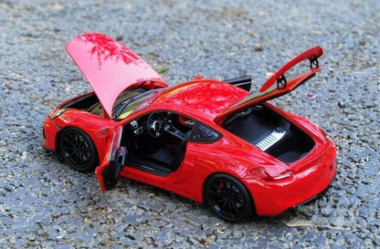 Schuco Porsche 981 Cayman GT4 Guards Red w/ Black Wheels 1:18 Resin