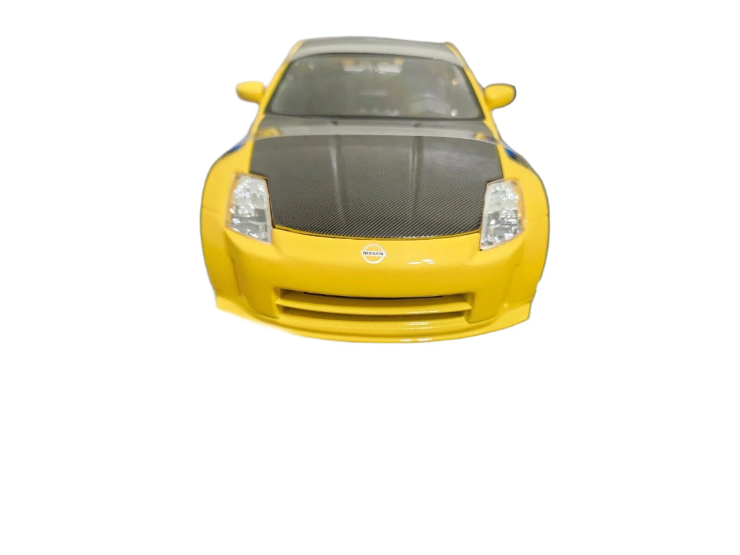 Maisto 2008 Nissan 350Z Nismo Custom w/ Carbon Fiber Hood & Roof Yellow 1:18