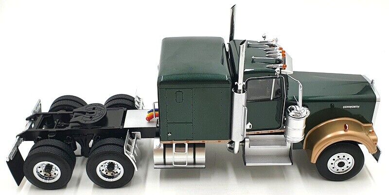 Road Kings 1989 Kenworth W900 Tractor Truck 3 Dark Green Metallic & Gold 1:18