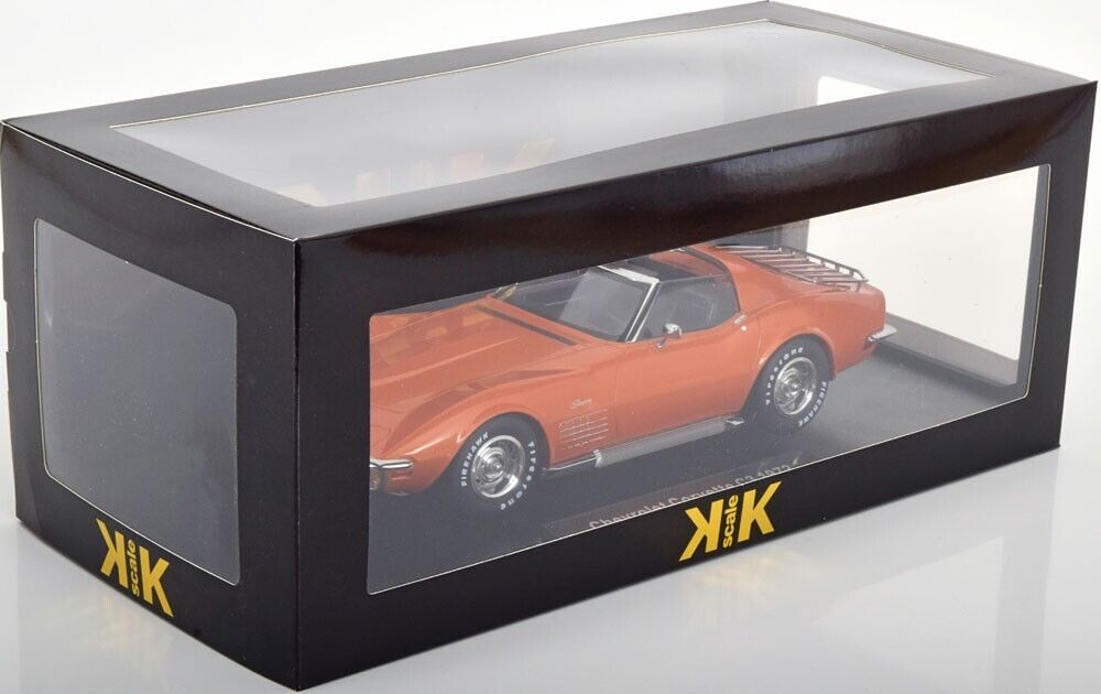 KK Scale 1972 Chevy Corvette C3 Stingray Orange (w/ Removable T-Tops) 1:18