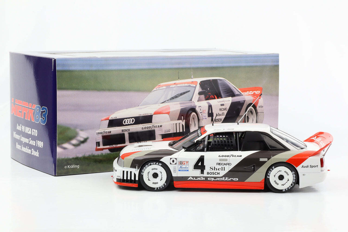 Werk83 Audi 90 Quattro Team Audisport No 4 Winner IMSA Laguna Seca 1989 1:18