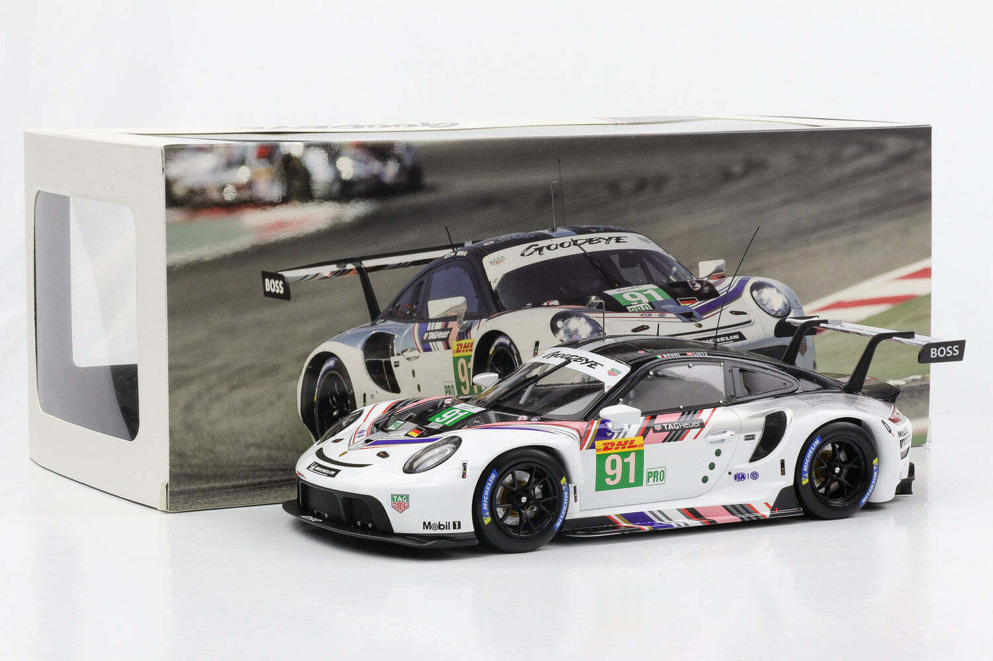 Ixo 2018 Porsche 911 991.2 GT3 RSR-19 No 91 Goodbye Team Porsche GT WEC 8hr 2022 1:18