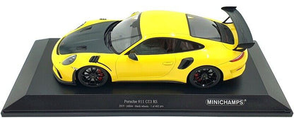 Minichamps 2019 Porsche 911 991.2 GT3 RS Yellow w/ Black Hood 1:18 SEALED