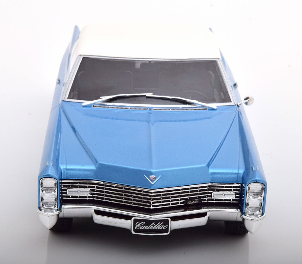 KK Scale 1967 Cadillac DeVille with Softtop Light Blue Metallic 1:18