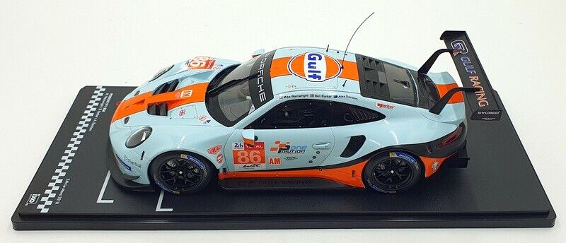 Ixo 2018 Porsche 911 991.2 GT3 RSR 4.0L Team Gulf Racing No 86 WEC LMGTE Sebring 2019 Lt Blue/Orng/Black 1:18