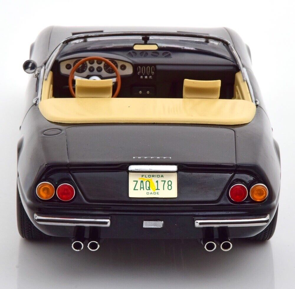 KK Scale 1969 Ferrari 365 GTB Daytona Spider Series 1 Black Miami Vice 1:18