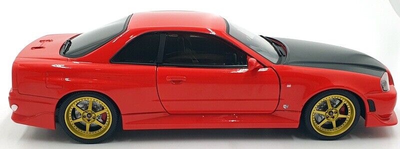 Greenlight 1999 Nissan Skyline GT-R (R34) Red w/ Black Hood & LED Ground Effects 1:18