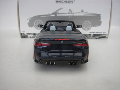 Minichamps 2021 BMW M4 Cabriolet (G83) Dark Blue Metallic 1:18