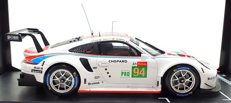 Ixo 2018 Porsche 911 991.2 GT3 RSR No.94 Team Flat-6 Porsche GT 24hr Le Mans Muller, Jaminet, Olsen 2019 White 1:18