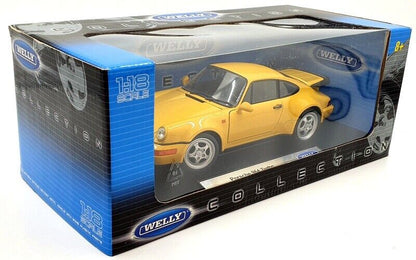 Welly 1989 Porsche 911 (964) Turbo 3.6 Yellow 1:18