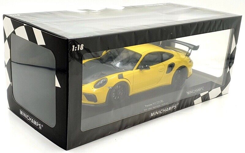 Minichamps 2019 Porsche 911 991.2 GT3 RS Yellow w/ Black Hood 1:18 SEALED