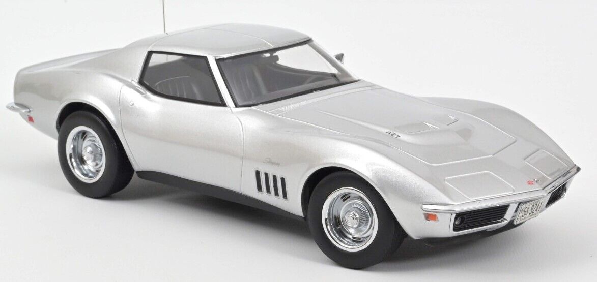 Norev 1969 Chevy Corvette C3 Stingray Silver 1:18